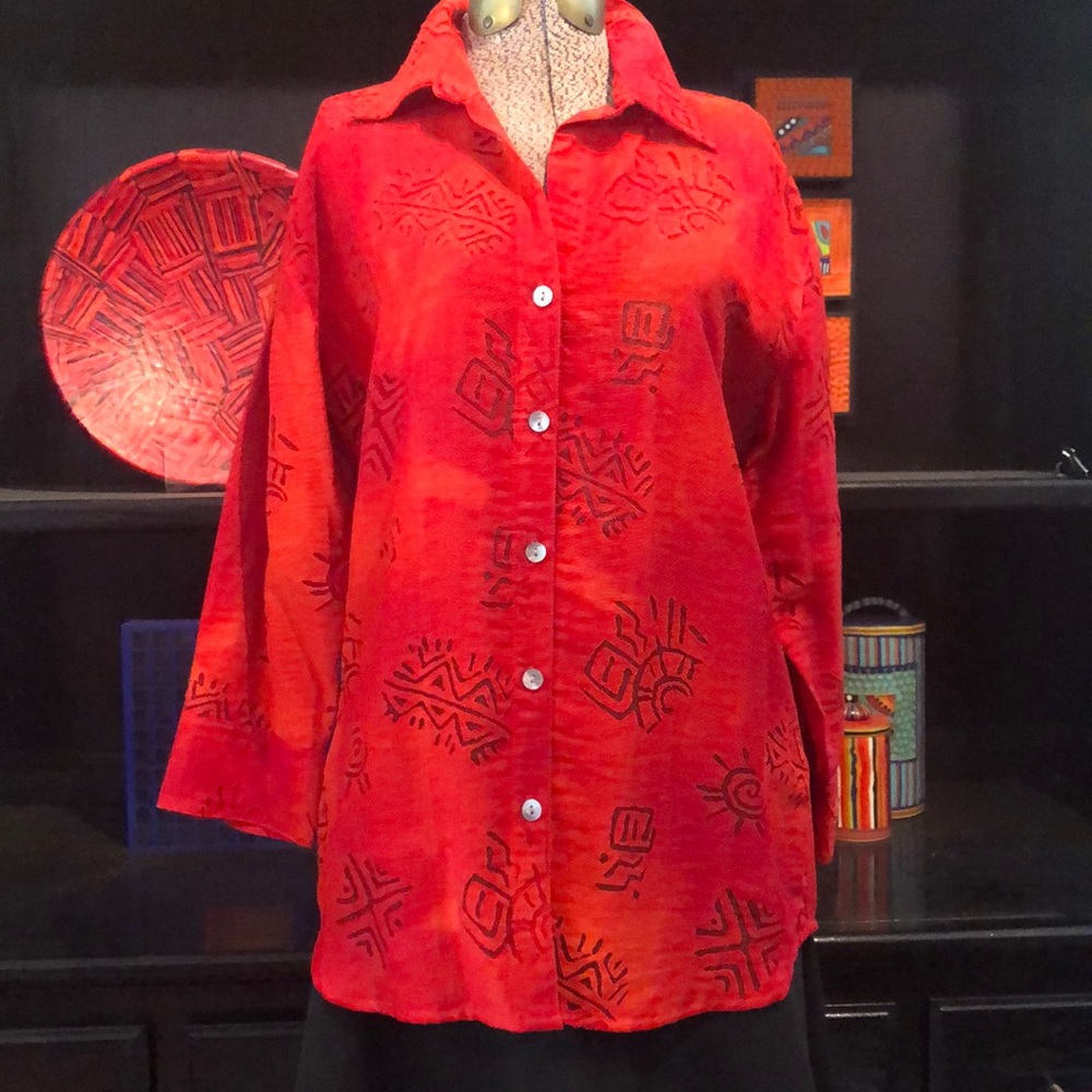 Chico’s Gorgeous Orange-Red Button-up Top